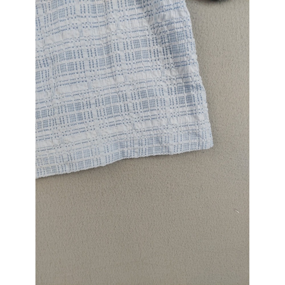 Forever New Women Tops 16 Light Blue Crew Neck Puffed Sleeve Back Button Casual - Picture 15 of 16